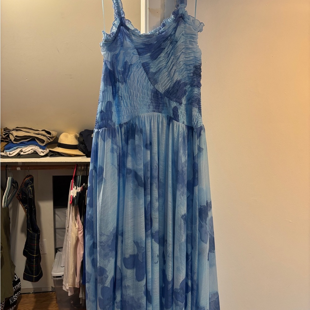 Free People Blue Patterned Midi Dress - Picture 3 of 7